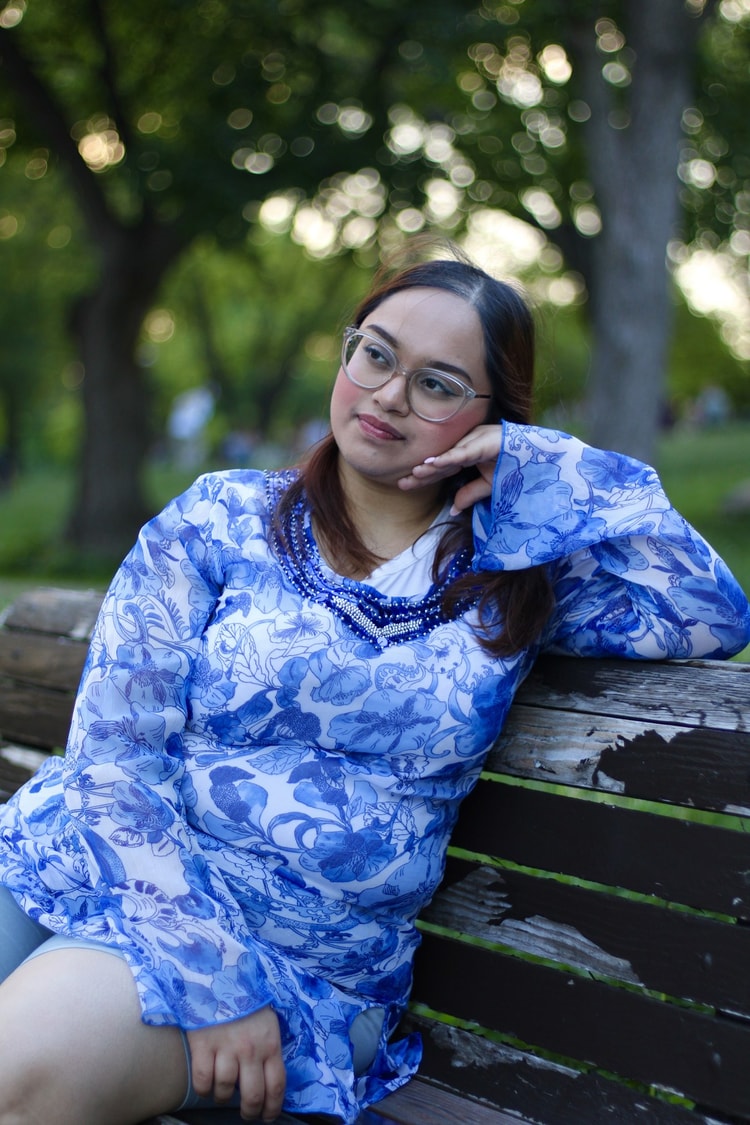 Portrait on bench