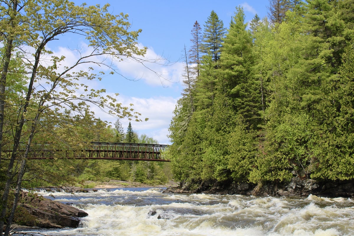 Bridge over rapids